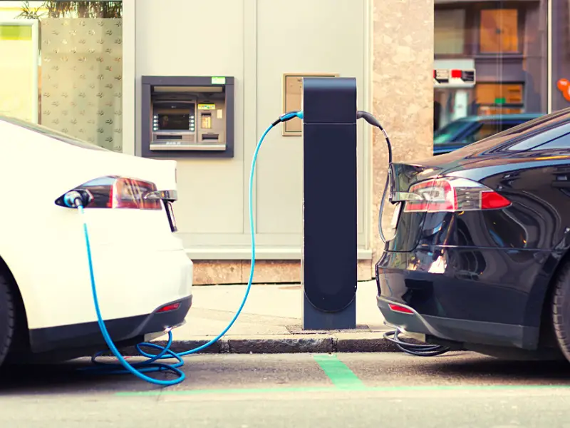 Electric Cars in Charging Station