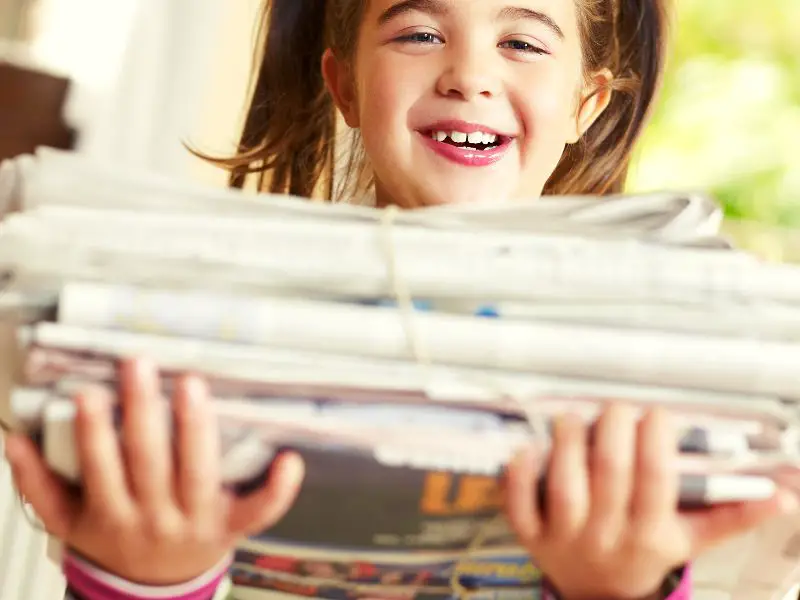 recycle newspapers with kids